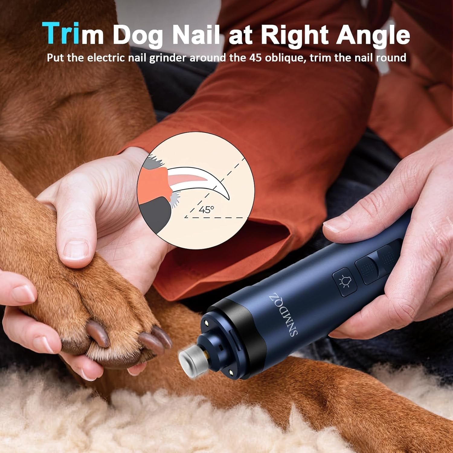 Kit Lijadora Eléctrica De Uñas Para Perros Y Gatos - Recargable, Silenciosa, Con Cortauñas Y Luz LED