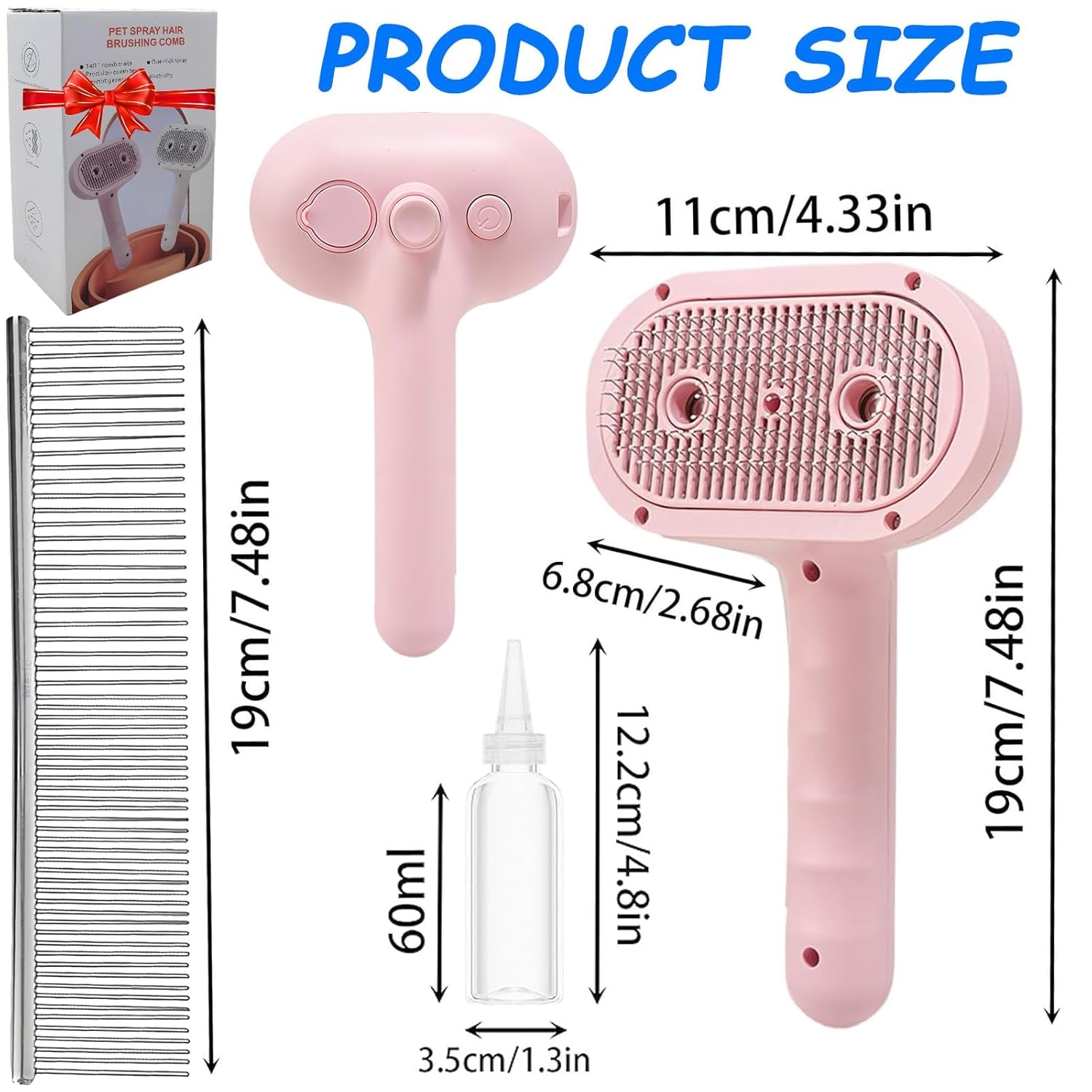 Cepillo De Vapor 3 En 1 Para Perros Y Gatos — Cepilla, Masajea Y Limpia Con Vapor
