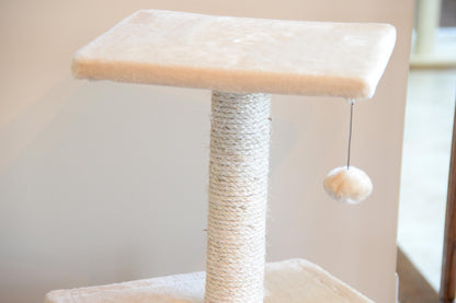 Torre / Árbol Para Gatos 132 Cm — Rascadores, Casita Y Descansos (Madera)