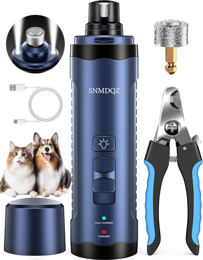 Kit Lijadora Eléctrica De Uñas Para Perros Y Gatos - Recargable, Silenciosa, Con Cortauñas Y Luz LED