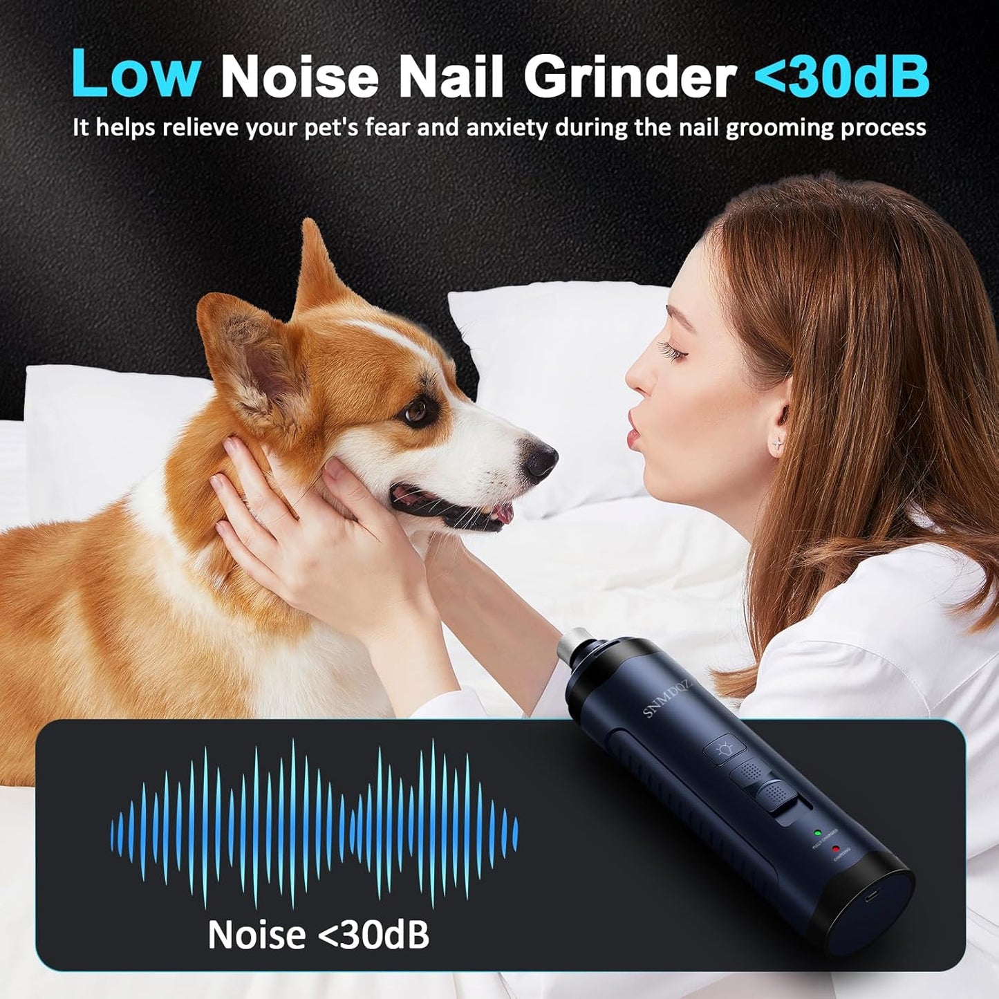 Kit Lijadora Eléctrica De Uñas Para Perros Y Gatos - Recargable, Silenciosa, Con Cortauñas Y Luz LED