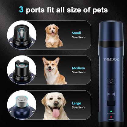 Kit Lijadora Eléctrica De Uñas Para Perros Y Gatos - Recargable, Silenciosa, Con Cortauñas Y Luz LED