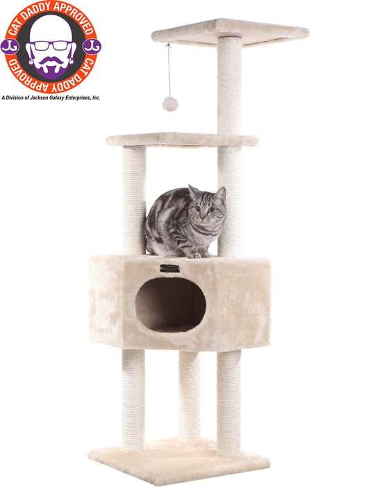 Torre / Árbol Para Gatos 132 Cm — Rascadores, Casita Y Descansos (Madera)